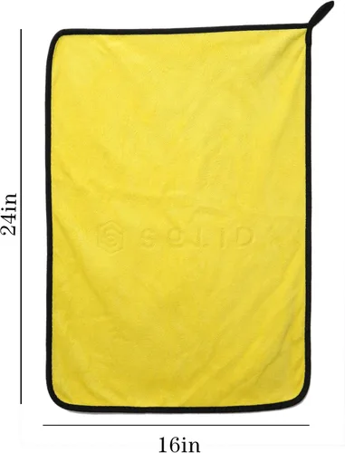 Vista 3 de Solid Toalla multiusos de microfibra de felpa para el hogar, lavado de autos, secado y detalles automáticos, 11 x 22 pulgadas (6)