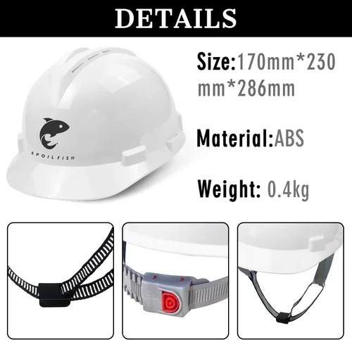 Vista 3 de Cascos de seguridad personalizados para hombres, casco de construcción de logotipo personalizado