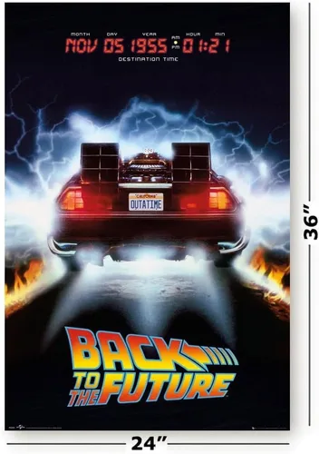 Vista 2 de STOP ONLINE - Póster de la película de Regreso al Futuro - DeLorean, Destino 05 de noviembre de 1955 (24 x 36 pulgadas), juego de póster y tira