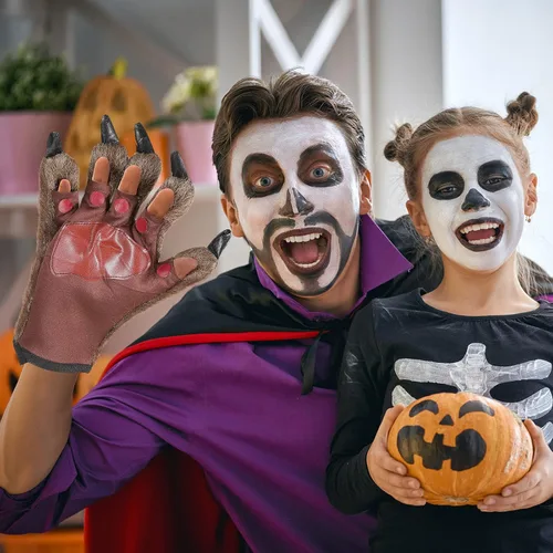 Vista 4 de Guantes de Halloween con garras de lobo peludo de animales de la pata de la bestia de las manos de la bestia para los favores de la fiesta