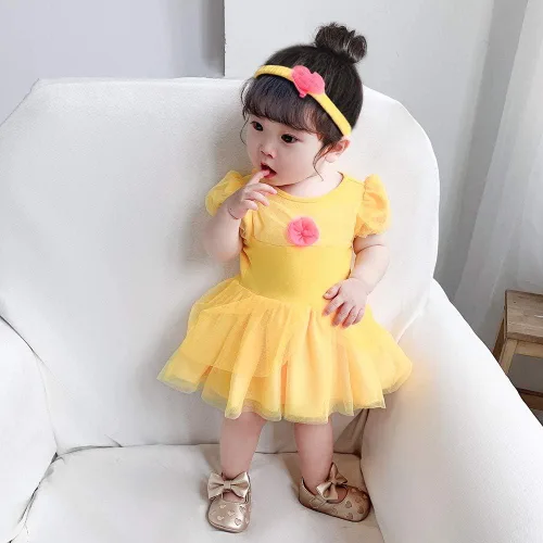 Vista 4 de IZKIZF Disfraz de princesa de Belle Sofía Blancanieves para niñas pequeñas, disfraz de princesa, Navidad, Halloween, mameluco con diadema