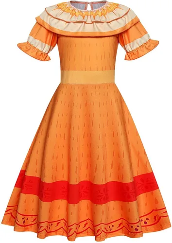 Vista 3 de Girls Mirabel Dress Encanto Costume Kids Magic Family Dress Toddler Isabella Madrigal Pepa Dolores Cosplay Dress Up Outfits