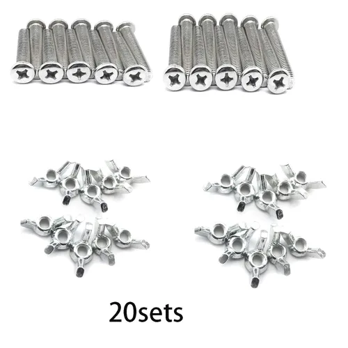 Vista 5 de 20 juegos de tornillos de acero inoxidable Kit304 Phillips Tornillo de cabeza 20 juegos de tuercas de mariposa M5 (M5X35 perno y tuerca de ala)