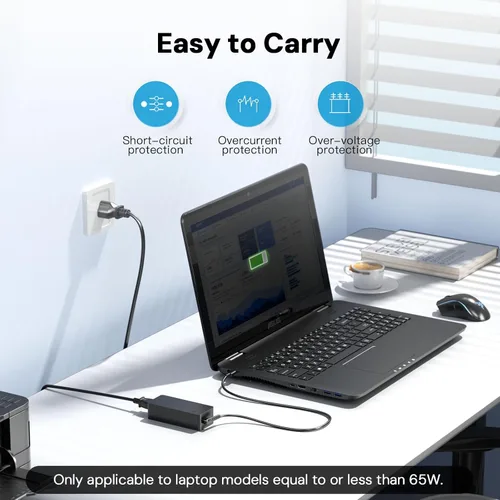 Vista 3 de Cargador USB-C de 65 W compatible con Dell Latitude Series 5320 5340 5410 5420 5430 5440 5450 5520 5540 7200 7320 7400 7410 7420 7430 7440 3540 0