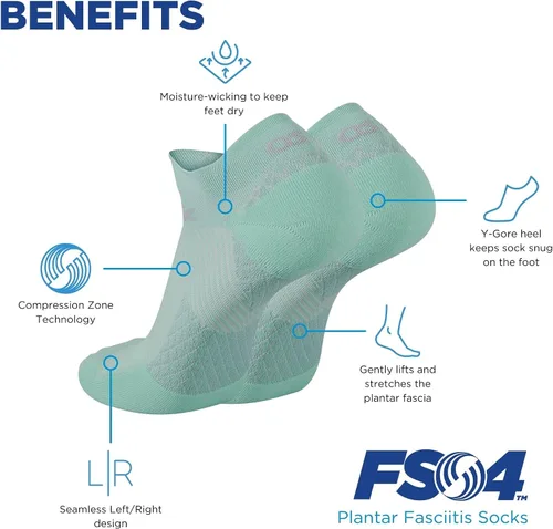Vista 3 de OrthoSleeve FS4 - Calcetines ortopédicos para fascitis plantar para hombres y mujeres, calcetines de compresión para alivio de la fascitis plantar