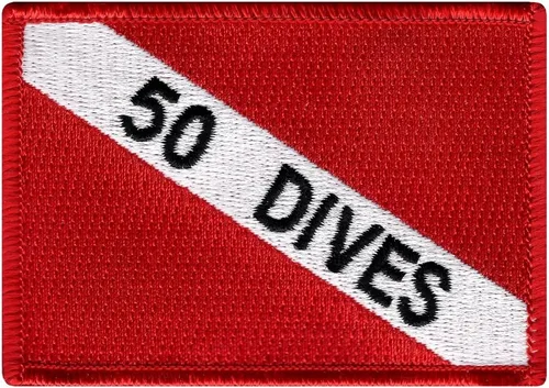 Vista 14 de Parche bordado de 100 inmersiones para buceo, emblema de bandera de buceo, recuerdo