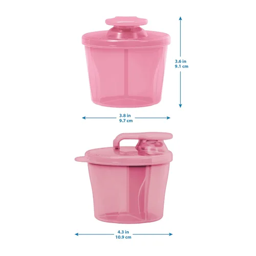 Vista 11 de Dr. Brown's Dispensador de fórmula de viaje con tapa, sin BPA, rosa, capacidad para 27 onzas, (paquete de 12)