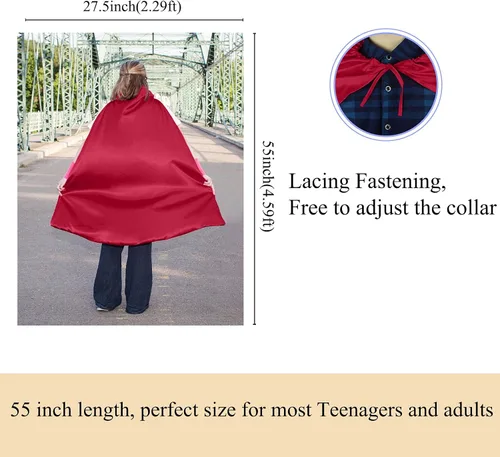 Vista 3 de D.Q.Z Adults Superhero-Cape and Mask, Gifts for Men Women-Birthday Halloween Cosplay Costume Party