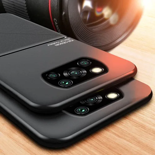 Vista 4 de Kepuch Mowen Funda Cubierta De Parachoques Placa De Metal Incorporada Para Xiaomi Poco X3/X3 NFC - Negro