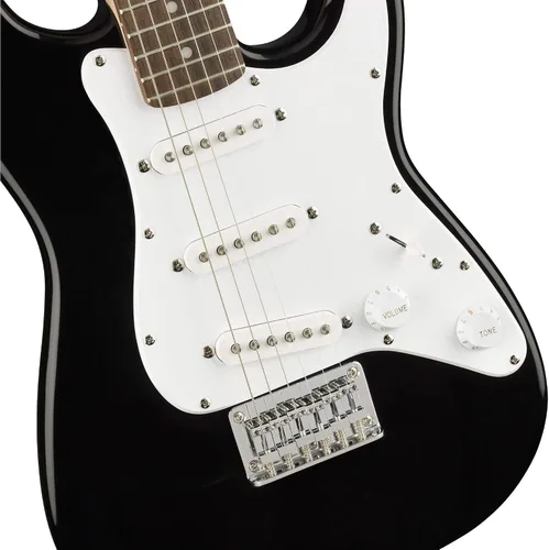 Vista 4 de Fender Squier Guitarra Eléctrica Mini Strat de Tamaño 3/4 para Niños Paquete de Aprender-a-Tocar con Correa, Púas, Lecciones en Línea de Fender Play