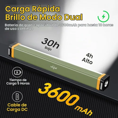 Vista 6 de Luz de trabajo mecánica, luces de trabajo magnéticas de 7000 lm, barra de luz LED recargable, luces de trabajo portátiles inalámbricas debajo