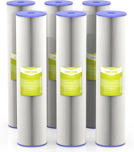 Vista 10 de Cartucho de filtro de agua de 20 micrones para toda la casa, filtros de sedimentos plisados para agua de pozo, reemplazo universal para cualquier