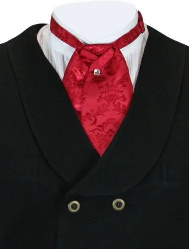 Vista 8 de Historical Emporium Corbata de satén jacquard para hombre, corbata victoriana eduardiana occidental para boda, Halloween, cosplay