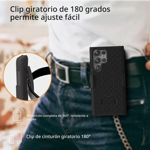 Vista 2 de Ailiber Funda para Samsung Galaxy S24 Ultra 5G, protector de pantalla