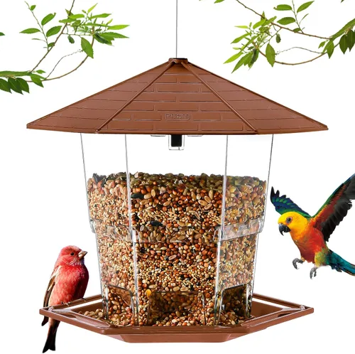 Vista 10 de Jealoeur Comederos para pájaros para exteriores Comedero para pájaros colgante para pájaros salvajes, semillas, negro