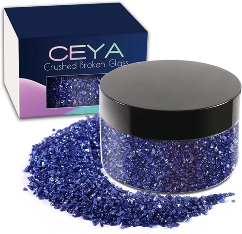 Vista 33 de Ceya - Conjunto de purpurina de vidrio irregular triturado en 32 colores, 640g/ 22.6 oz, chips de cristal metálico roto de 2-4mm, purpurina gruesa