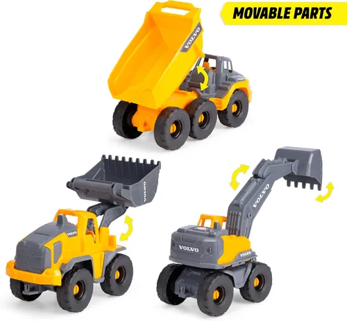 Vista 2 de DICKIE TOYS - Paquete de 3 camiones de construcción de 10 pulgadas (203725007)
