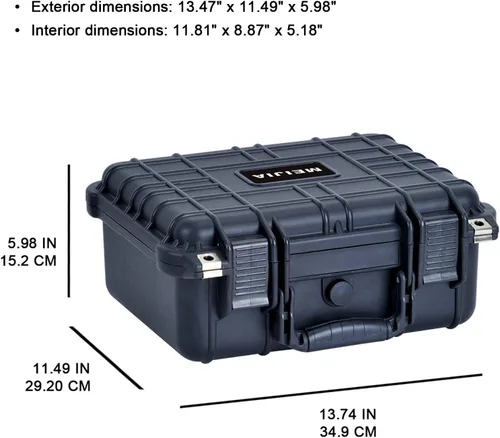 Vista 3 de MEIJIA - Funda rígida impermeable para cámara IP67 para todo tipo de clima, funda protectora rígida, con espuma personalizable, compatible