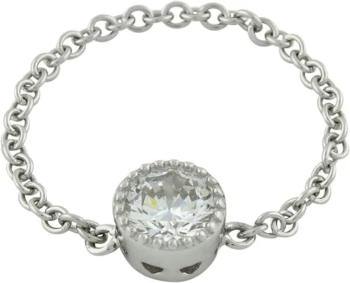 Vista 4 de Anillo de plata de ley con circonita cúbica (opciones de color, tamaños 4-10)
