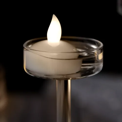 Vista 2 de Velas flotantes IMAGE sin llama luces LED flotantes de té, paquete de 12 velas impermeables para boda, fiesta, spa, hogar, interior, exterior Blanco