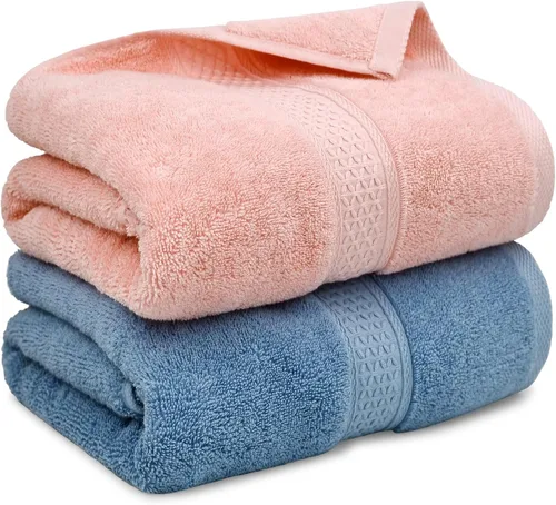 Vista 9 de Cleanbear Toallas de Baño Suaves Toallas de Ducha Juego de 2 con Colores Variados 100% Algodón Toallas de Baño para Hombres y Mujeres de Secado