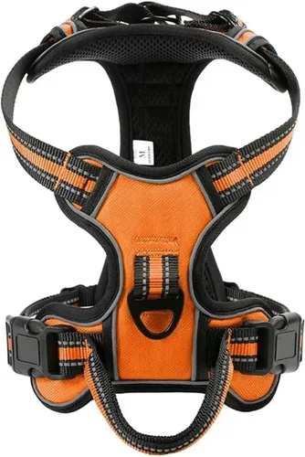 Vista 8 de Adjustable Reflective Dog Harness Vest - No Pull, Soft & Breathable for Small, Medium & Large Dogs(Black,Small)