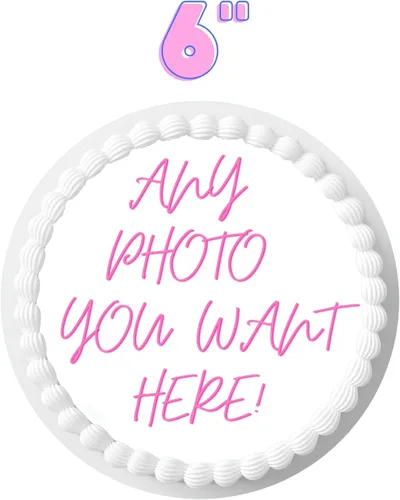 Vista 3 de Imagen de decoración comestible personalizada, haz tu propia imagen de pastel, cumpleaños personalizado (5 pulgadas)