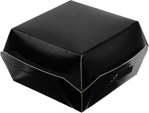 Vista 2 de Restaurantware Mini cajas de hamburguesas de 2.5 x 2.5 x 2 pulgadas, 100 recipientes de alimentos con tapa con bisagras, cajas desechables de papel