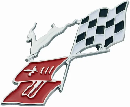 Vista 3 de 2 emblemas de metal Impala SS de repuesto para Chevrolet Chevy Impala 3780964 61-62 (cromo/rojo)