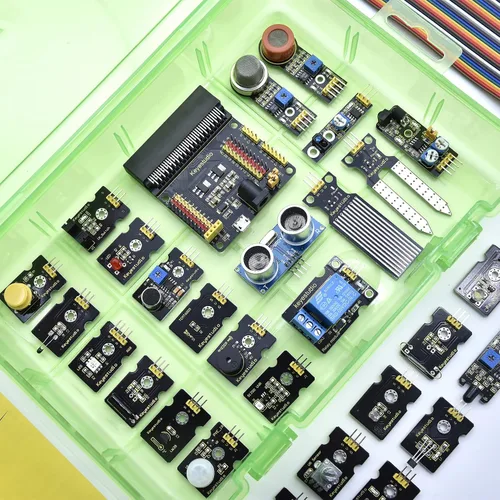 Vista 4 de KEYESTUDIO Kit de inicio de 37 sensores en 1 caja para BBC Micro bit con tutorial (sin placa de microbit), compatible con V1.5, V2, kit de sensores