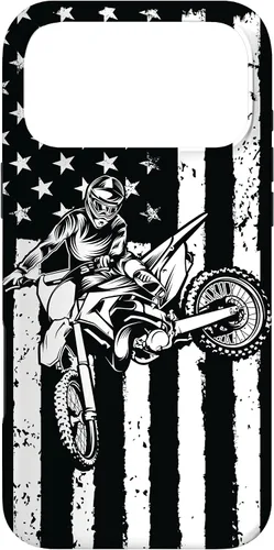 Vista 22 de Funda de motocross con bandera de Estados Unidos para iPhone 17