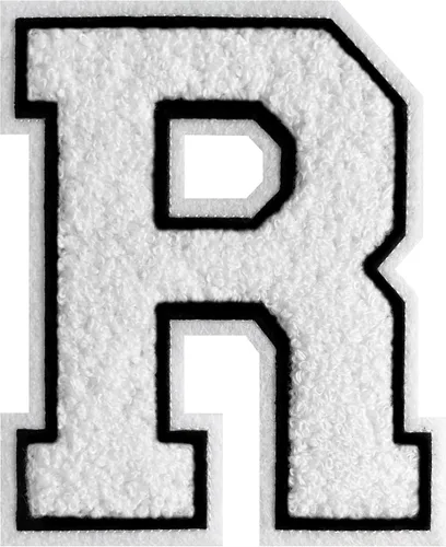 Vista 26 de Parche de letras Varsity de felpilla de 4.5 pulgadas, parches termoadhesivos para ropa, sombreros, jeans, bolsas y mochilas (1 unidad)