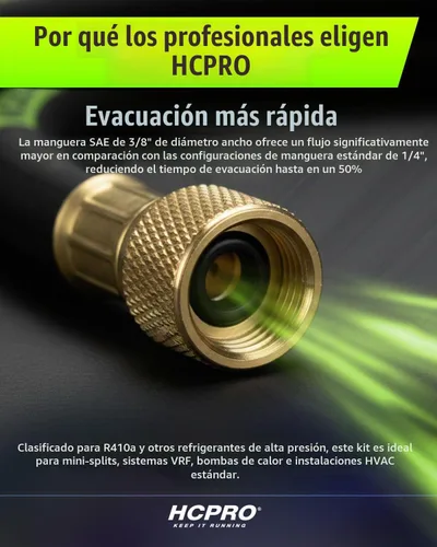 Vista 6 de Herramienta de extracción de núcleo de válvula HVAC con kit de evacuación de 3/8 pulgadas, compatible con SAE 5/16, manguera de vacío de doble