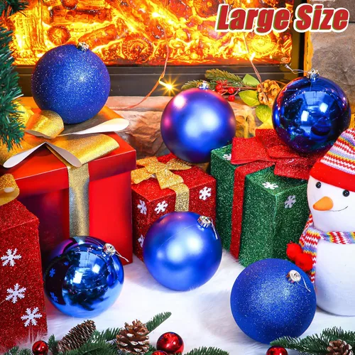 Vista 3 de Wettarn 6 Piezas Bolas Grandes de 6" de Navidad Bolas de Decoración de Árbol de Navidad Ornamentos Bolas Inastillables para Cumpleaños Pascua San