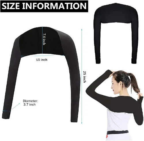 Vista 3 de Chal de enfriamiento para mujer, con agujero para los dedos, para golf, ciclismo, anti-UV, deportes al aire libre, golf, brazo, enfriador de hombros