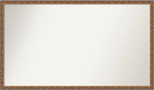 Vista 233 de Amanti Art Espejo de baño de bronce para sobre fregadero, 29 x 19 pulgadas, espejo rectangular de bronce antiguo, marco de madera tradicional
