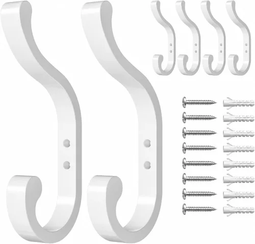 Vista 15 de bussdis Ganchos de pared para colgar abrigos, ganchos de mochila resistentes para pared, soporta hasta 30 libras, ganchos grandes para toallas, Negro