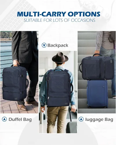 Vista 6 de Hynes Eagle Mochila de transporte 44L aprobada por aerolíneas, mochila de viaje para hombres y mujeres, mochila grande para laptop de 17 pulgadas