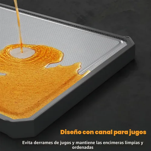 Vista 3 de Tabla de cortar de acero inoxidable, tablas de cortar de doble cara, tablas de cortar grandes para cocina, grado alimenticio, acero inoxidable