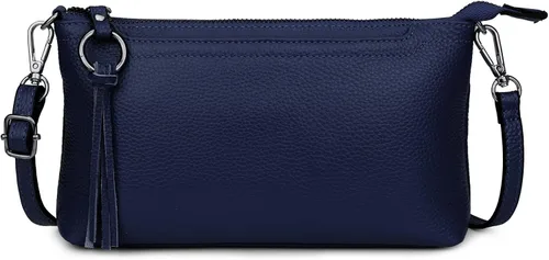 Vista 34 de YALUXE Women's Genuine Leather Wristlet Handbags Purses Clutch Wallet Bag 1- Correa de cuero blanco