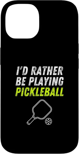 Vista 4 de iPhone 16 I'd Rather Be Playing Pickleball Phone Case Funny Pickleball Case