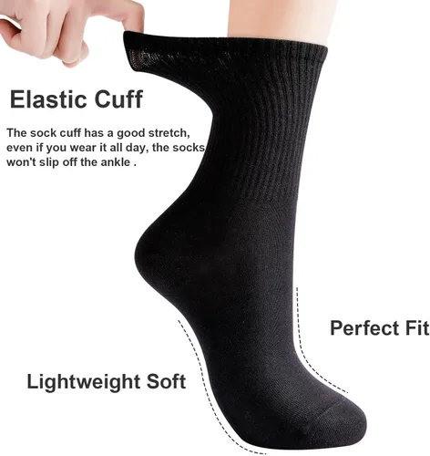 Vista 3 de J-BOX 108 pares de calcetines de algodón para mujer, calcetines de vestir suaves y cómodos para negocios y casual, por encima del tobillo, talla 6-11