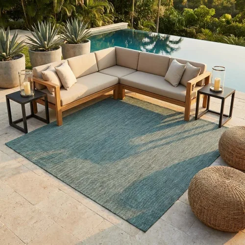 Vista 116 de Unique Loom Collection - Alfombra casual de transición sólida jaspeada para interiores y exteriores