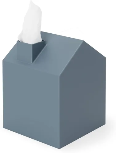 Vista 8 de Umbra Casa - Funda para caja de pañuelos en forma de casa moderna para cajas de pañuelos cuadradas estándar de boutique, plástico oceánico