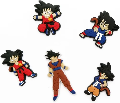 Vista 4 de Dijes de anime para zapatos con personajes de manga para decoración de zapatos con agujeros para anime, sandalias de bricolaje, decoración