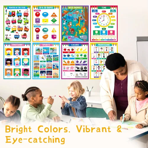 Vista 3 de Carteles educativos de aprendizaje para niños pequeños, 22 piezas