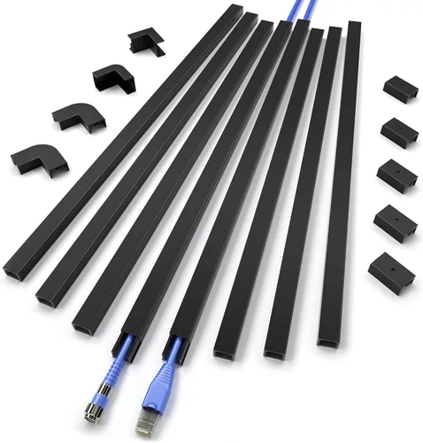 Vista 10 de Ocultacables de Pared para Un Cable, Cubiertas de Cable de Pared de 136 pulgadas, Kit de Cubierta de Cable de Instalación Fácil, Canaleta de Cables