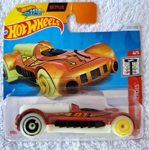 Vista 5 de Hot Wheels Retro-Active Orange Quarter Mile Heroes 4/5 Modelo de coche fundido a presión