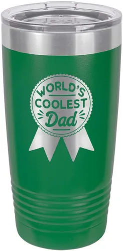 Vista 13 de WORLDS COOLEST DAD RIBBON BLACK Vaso de bebida de 20 oz con pajita Taza de viaje grabada con láser Comparar con Yeti Rambler Idea de regalo