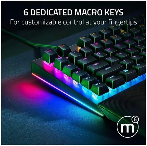 Vista 6 de Razer RZ03-04690200 BlackWidow V4 Teclado mecánico con interruptor verde con cable de tamaño completo con Chroma RGB (renovado)
